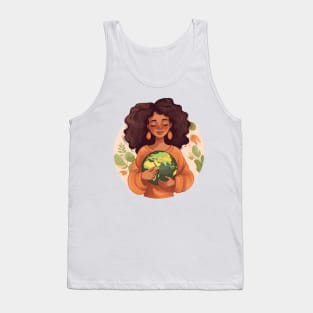 Black Girl Cottage Core, African Mother Earth Day Tank Top